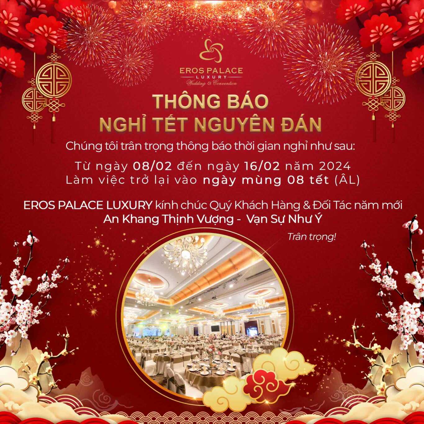 Lịch nghỉ tết 2024 - eros palace luxury